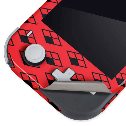 DC Comics Harley Quinn Logo Pattern Nintendo Switch Lite Skin